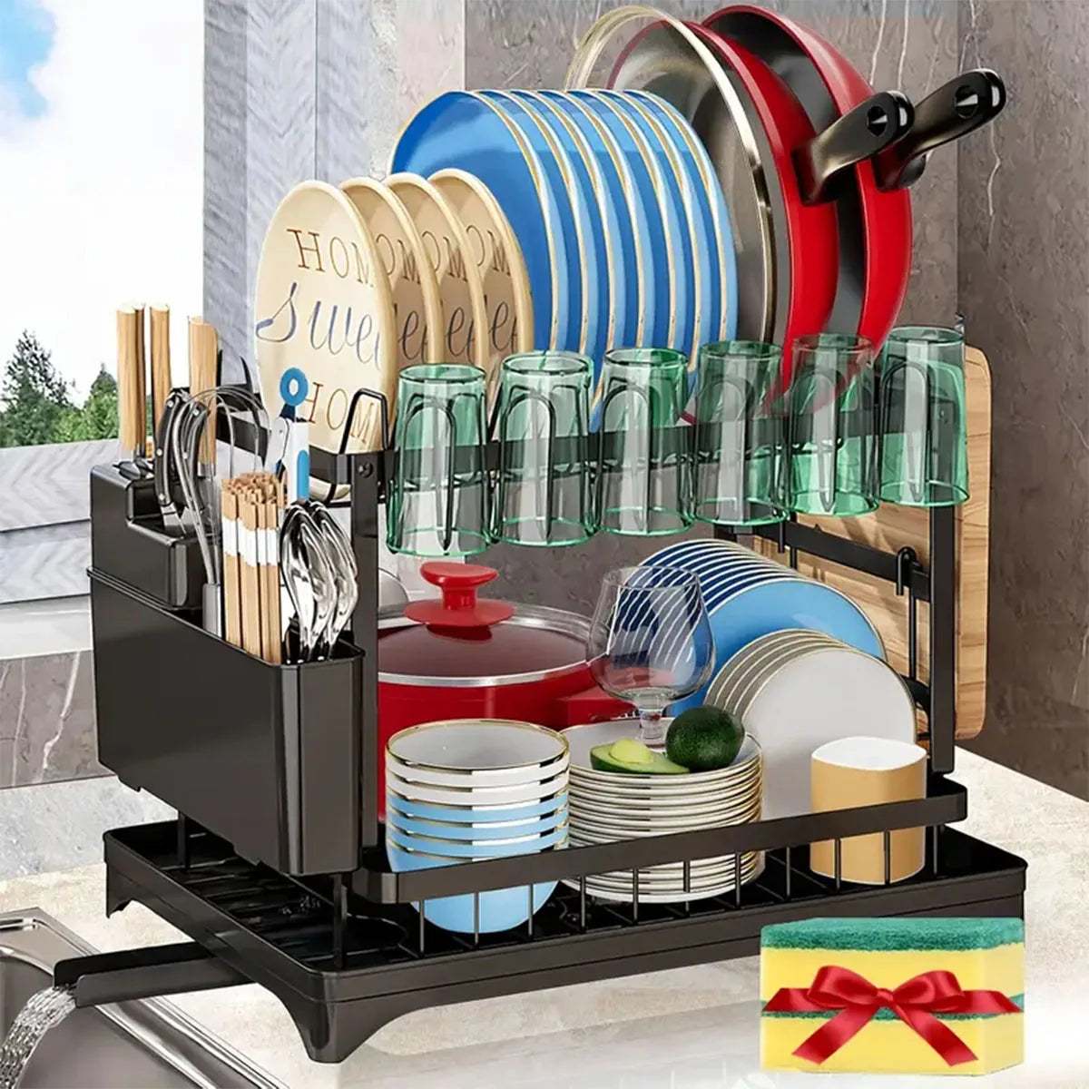 ZipChop™ Rust-Proof Stainless Steel Dish Drying Rack