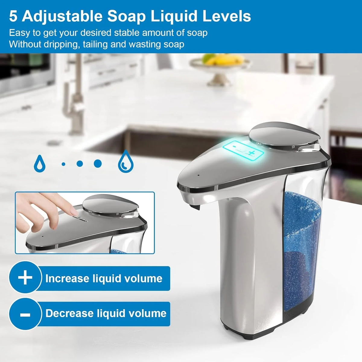 ZipChop™ 5-Level Smart Automatic Soap Dispenser