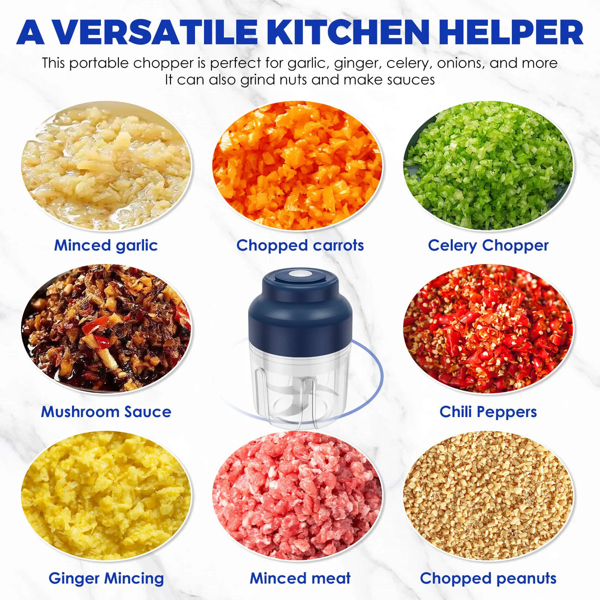 ZipChop™ Wireless Mini Food Processor