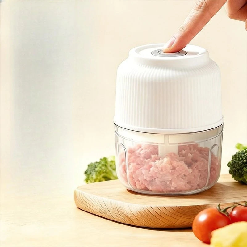 Mini Electric Garlic Chopper & Meat Grinder - Wireless Food Processor (100ml, 200ml, 300ml)
