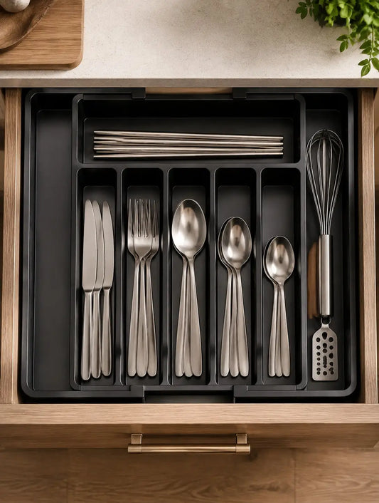 ZipChop™ Expandable Cutlery Tray & Kitchen Drawer Organizer