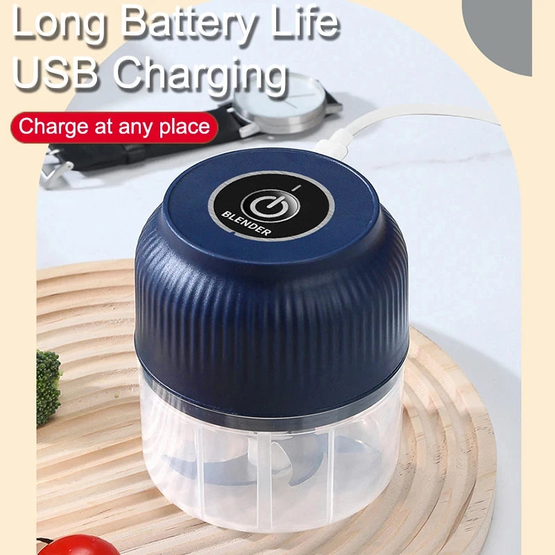 250ml Mini Wireless Electric Vegetable Chopper - Portable USB Rechargeable Garlic Crusher & Food Processor