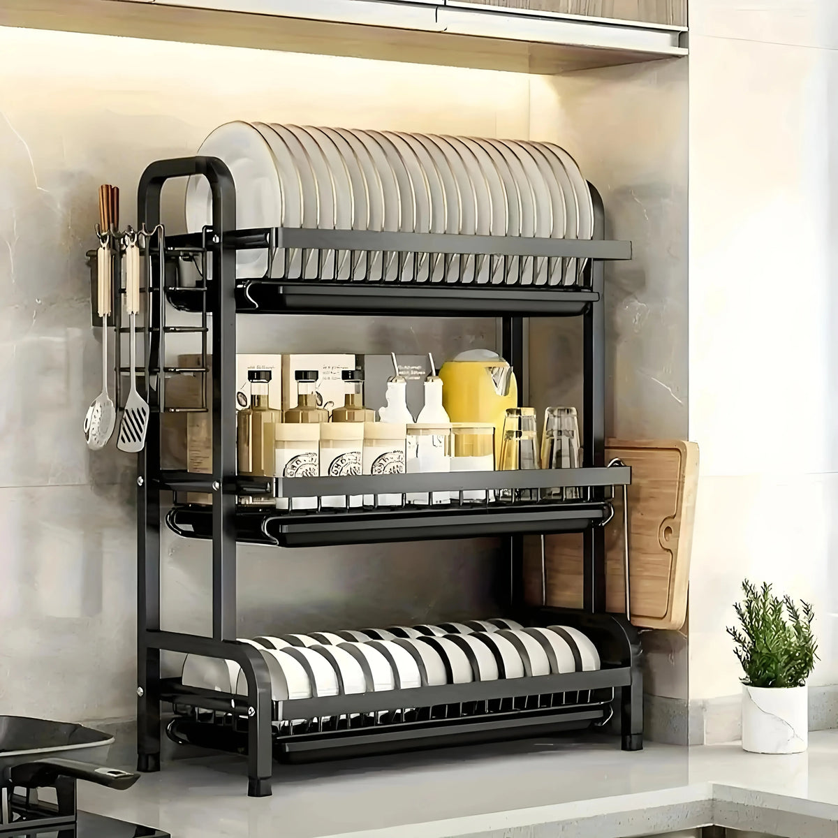 ZipChop™ 3-Tier Vertical Large Capacity Dish Drying Rack