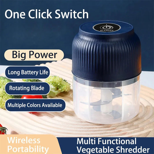 250ml Mini Wireless Electric Vegetable Chopper - Portable USB Rechargeable Garlic Crusher & Food Processor