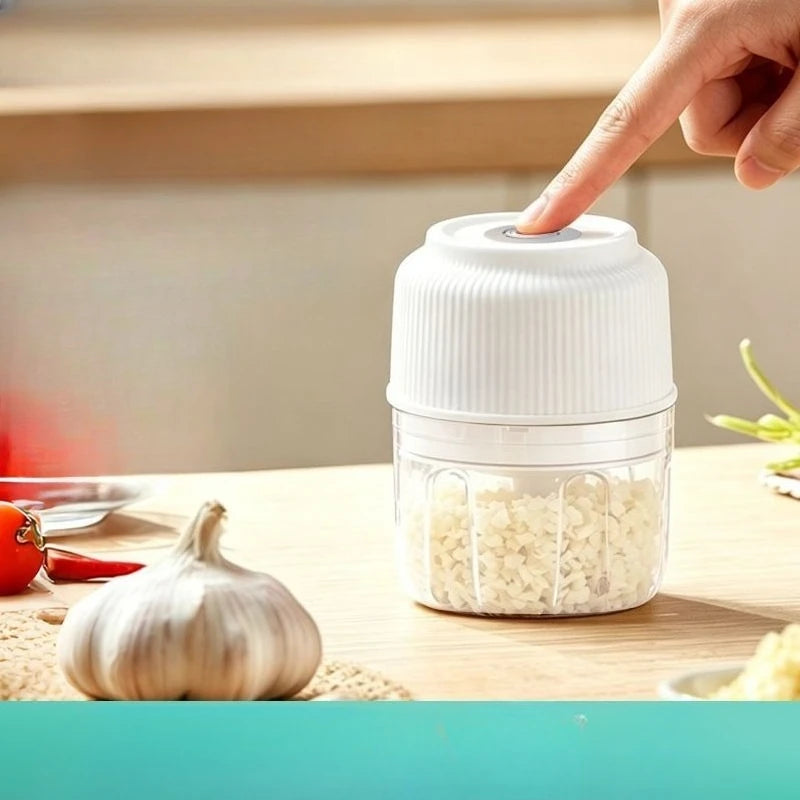 Mini Electric Garlic Chopper & Meat Grinder - Wireless Food Processor (100ml, 200ml, 300ml)