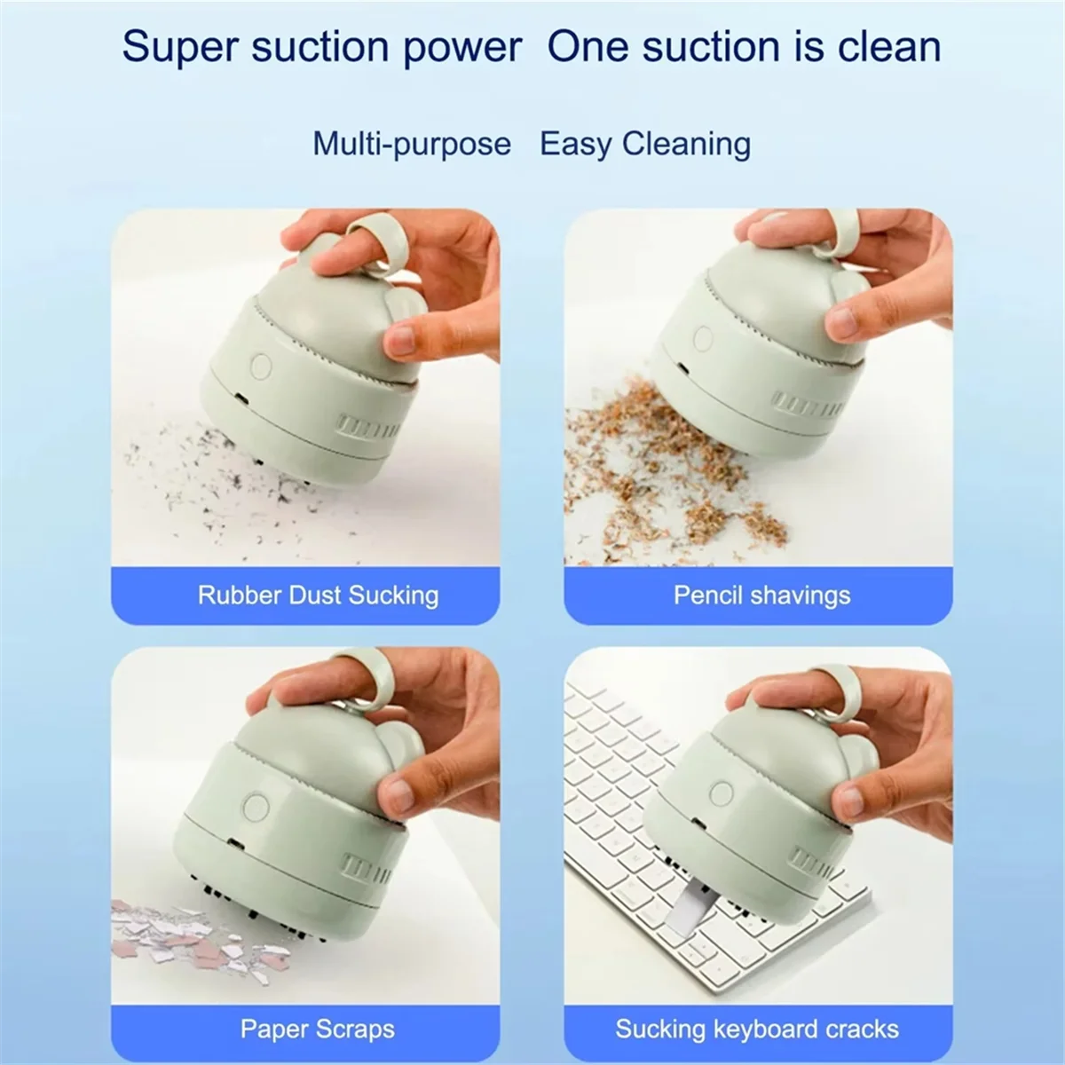 ZipChop™ Cute Bear-Ring Mini Desktop Vacuum