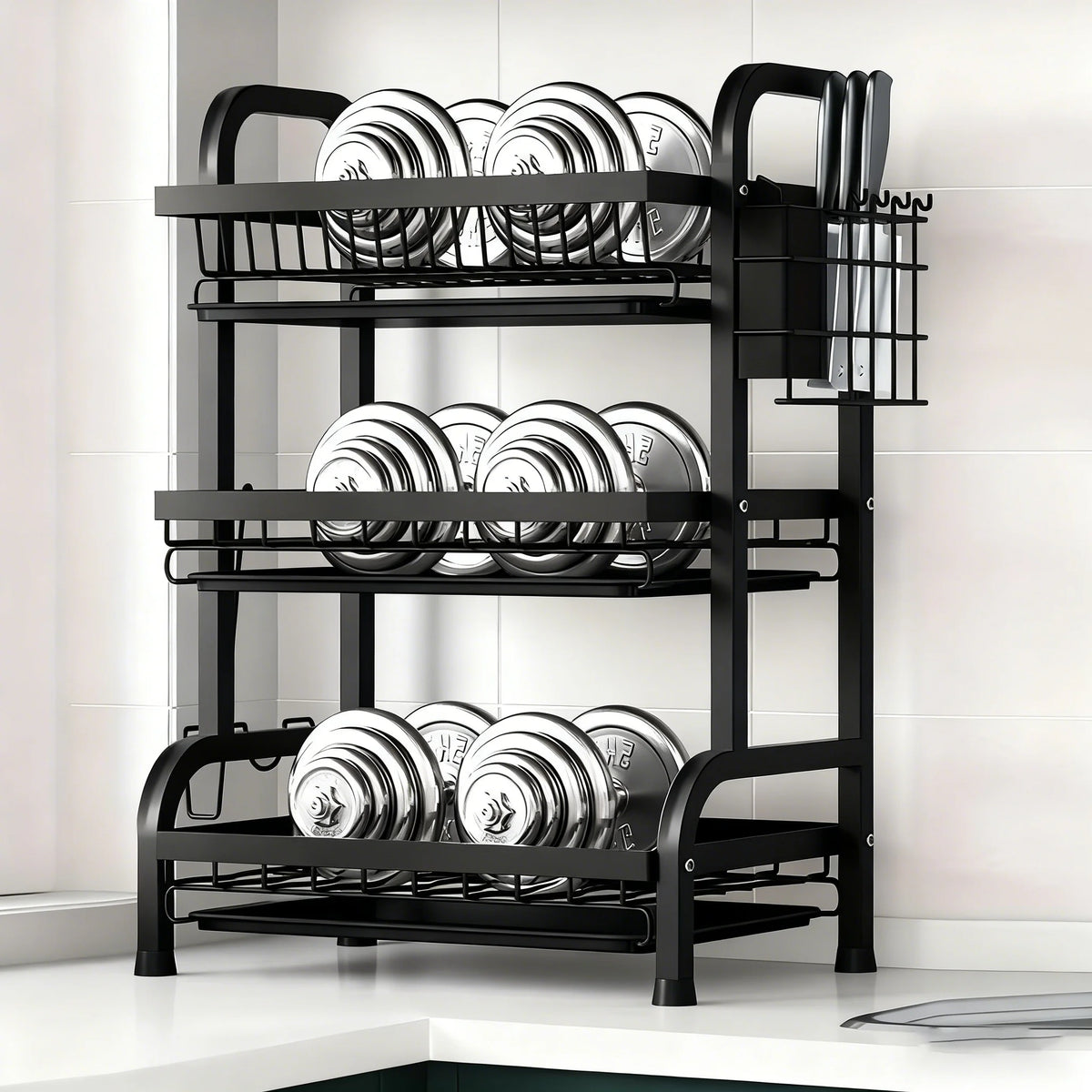 ZipChop™ 3-Tier Vertical Large Capacity Dish Drying Rack