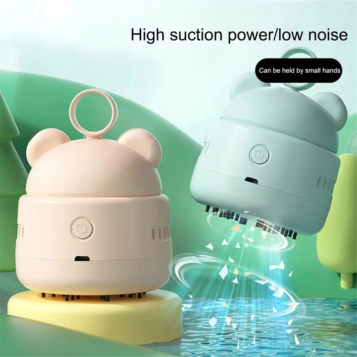 ZipChop™ Cute Bear-Ring Mini Desktop Vacuum