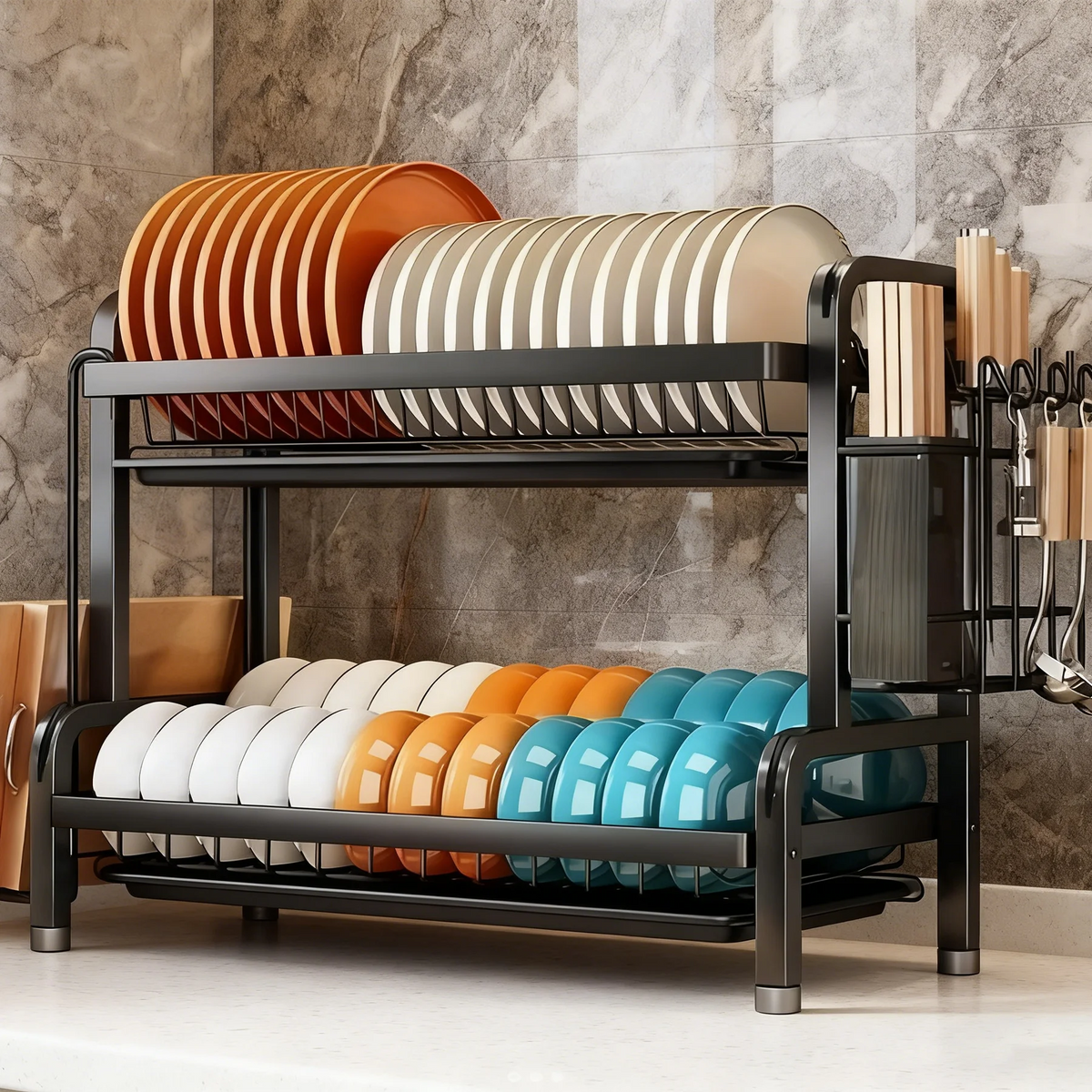 ZipChop™ 3-Tier Vertical Large Capacity Dish Drying Rack